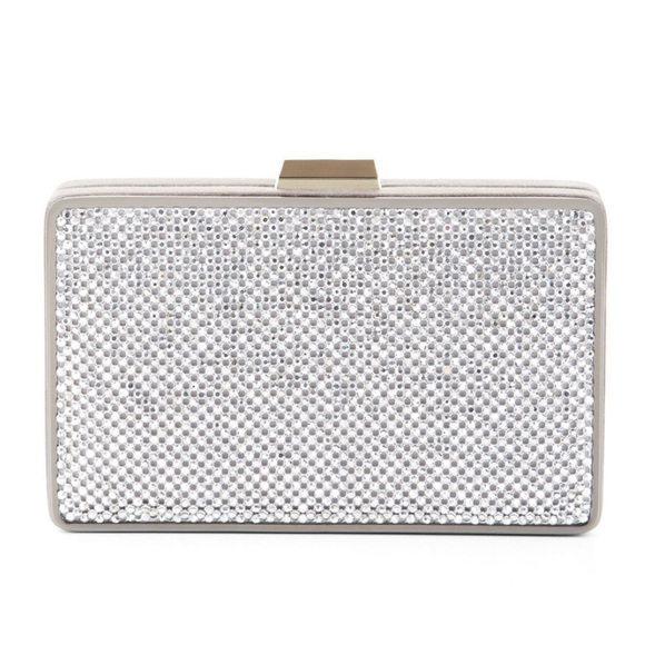 BCBGMAXAZRIA Sonia Crystal Mesh Satin Frame Clutch - Picture 1 of 3